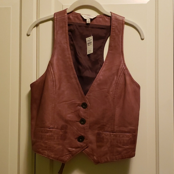 Leather vest brand new Abercrombie vintage look - Picture 1 of 4